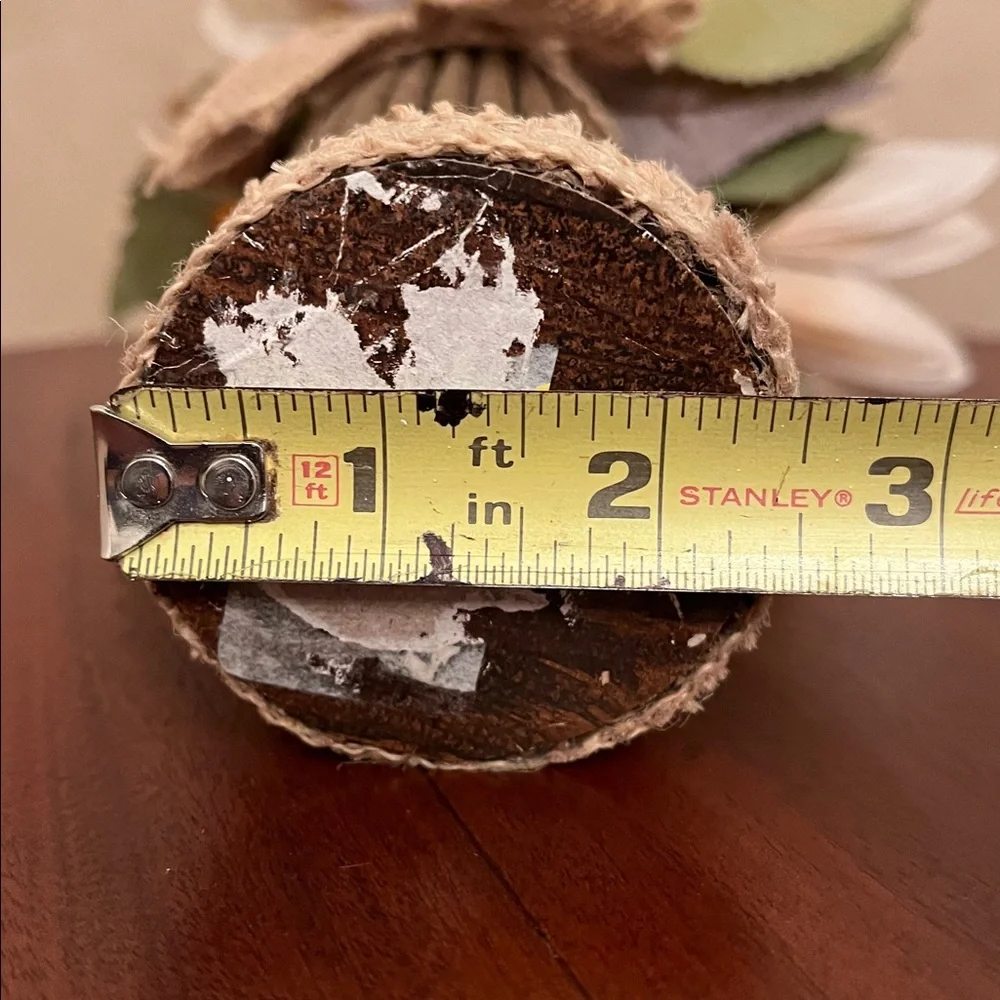 15” Rustic Fall Floral Arrangement in Twig Vase with Burlap Accent – NEW